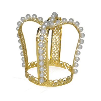 Zlatá korunka s perlami