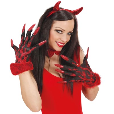 Třpytivé rukavice čertice