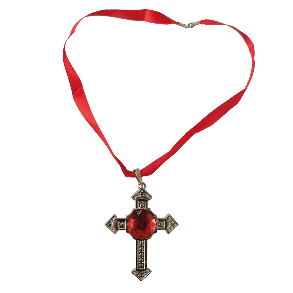 Náhrdelník kříž s kamenem 12cm