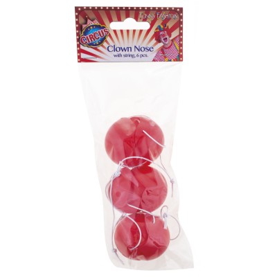 Klaunské červené nosy 6ks