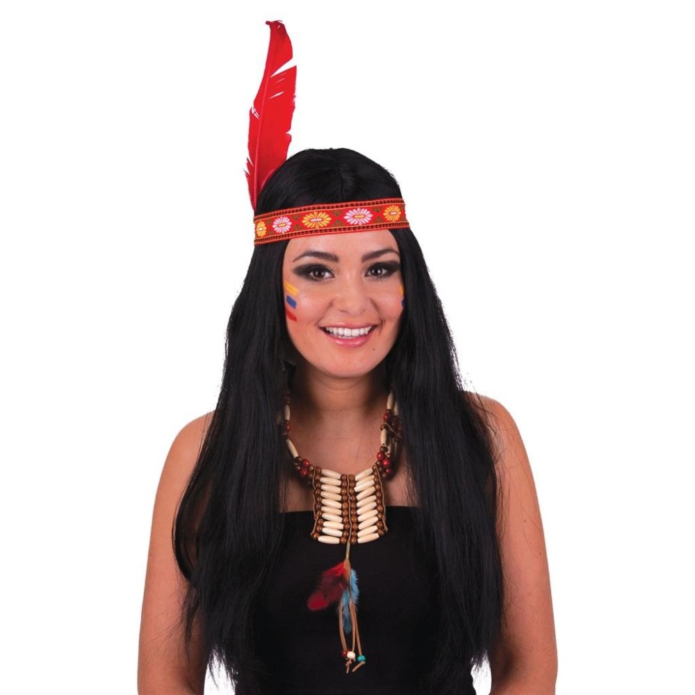 Paruka indián indiánka s čelenkou