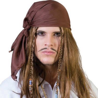 Paruka pirát s šátkem a korálky