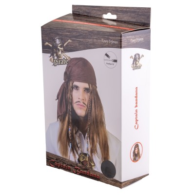 Paruka pirát s šátkem a korálky