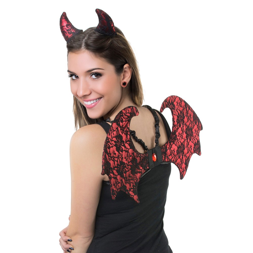 Sada čertice křídla a rohy