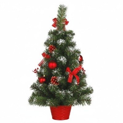 Vánoční stromeček dekorace s červenými ozdobami 60 cm