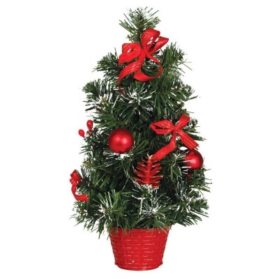 Vánoční stromeček dekorace s červenými ozdobami 40 cm
