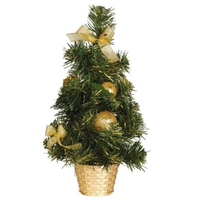 Vánoční stromeček dekorace se zlatými ozdobami 40 cm