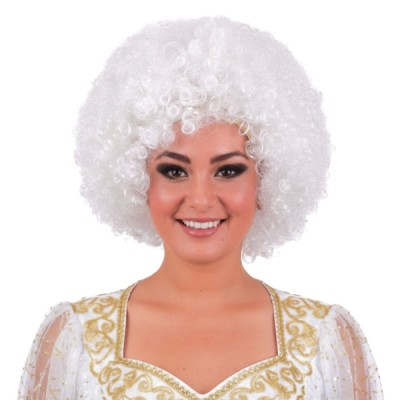 Andělská paruka afro bílá anděl