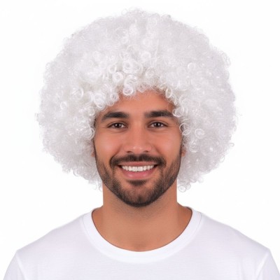 Andělská paruka afro bílá anděl