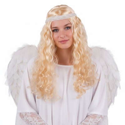 Andělská paruka blond anděl s čelenkou