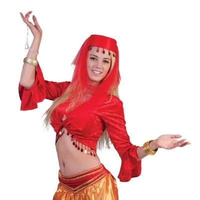 Dámský kostým Břišní tanečnice červený top
