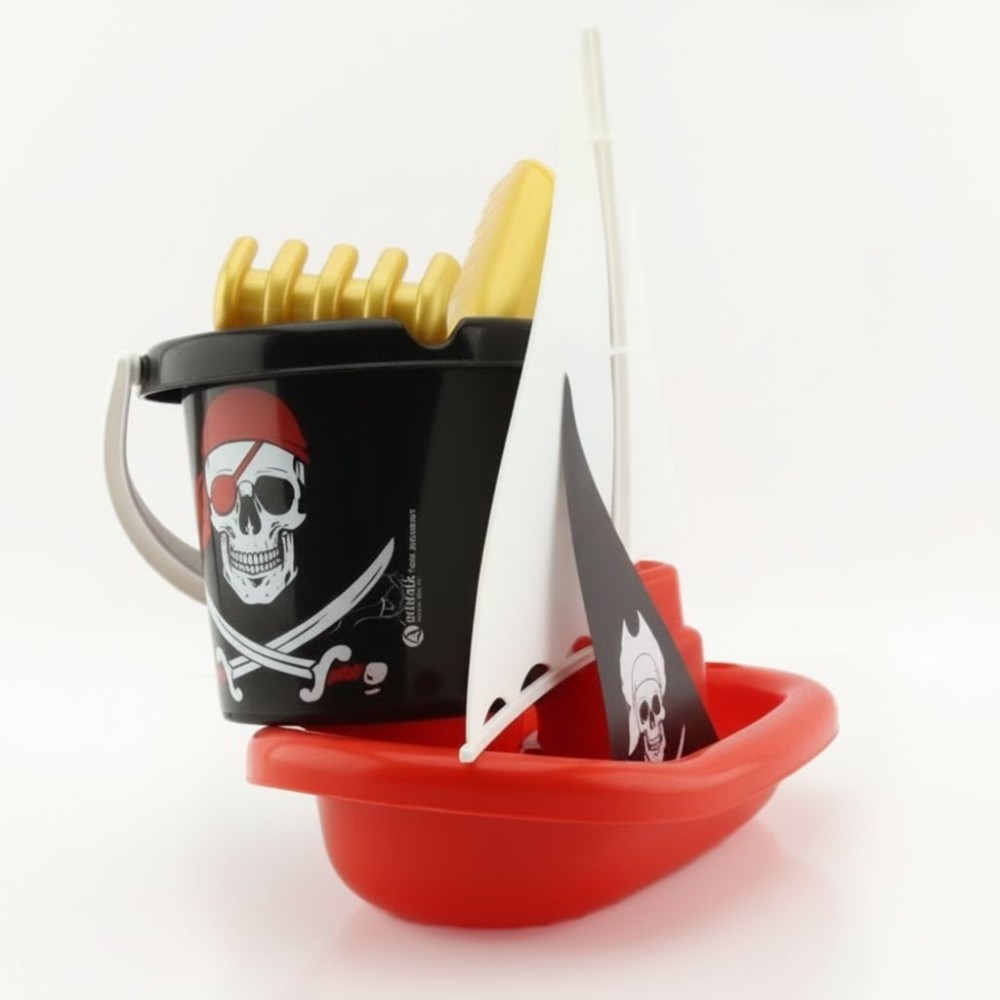 Loď plachetnice a sada na písek Piráti