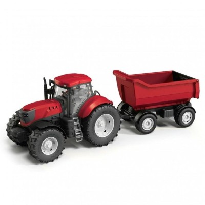 Traktor červený s vlekem 61cm