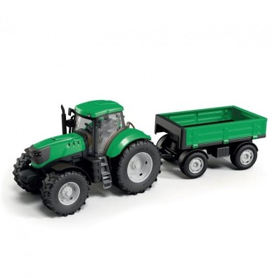 Traktor zelený s vlekem 61cm
