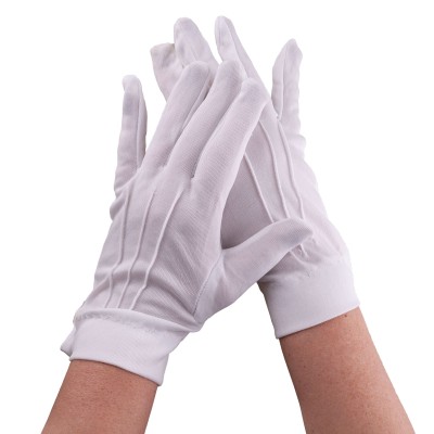 Bílé rukavičky dospělé 23cm