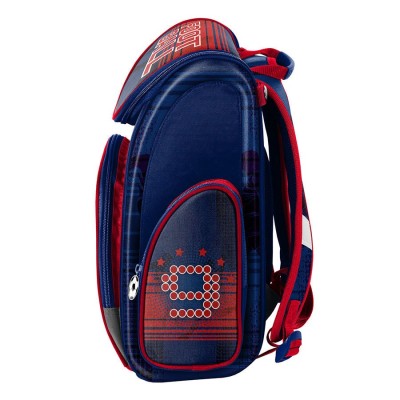 Školní batoh aktovka modročervená Fotbal