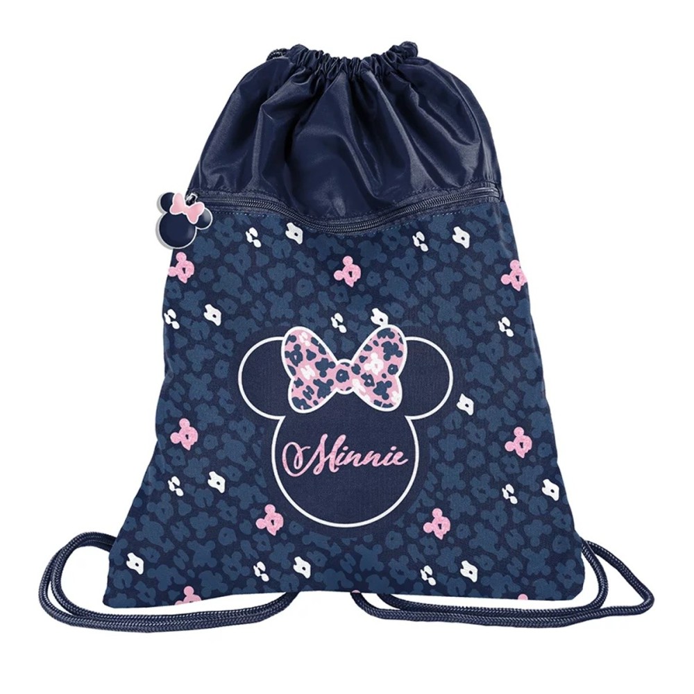 Batoh pytel vak s přední kapsou Minnie Mouse modrý
