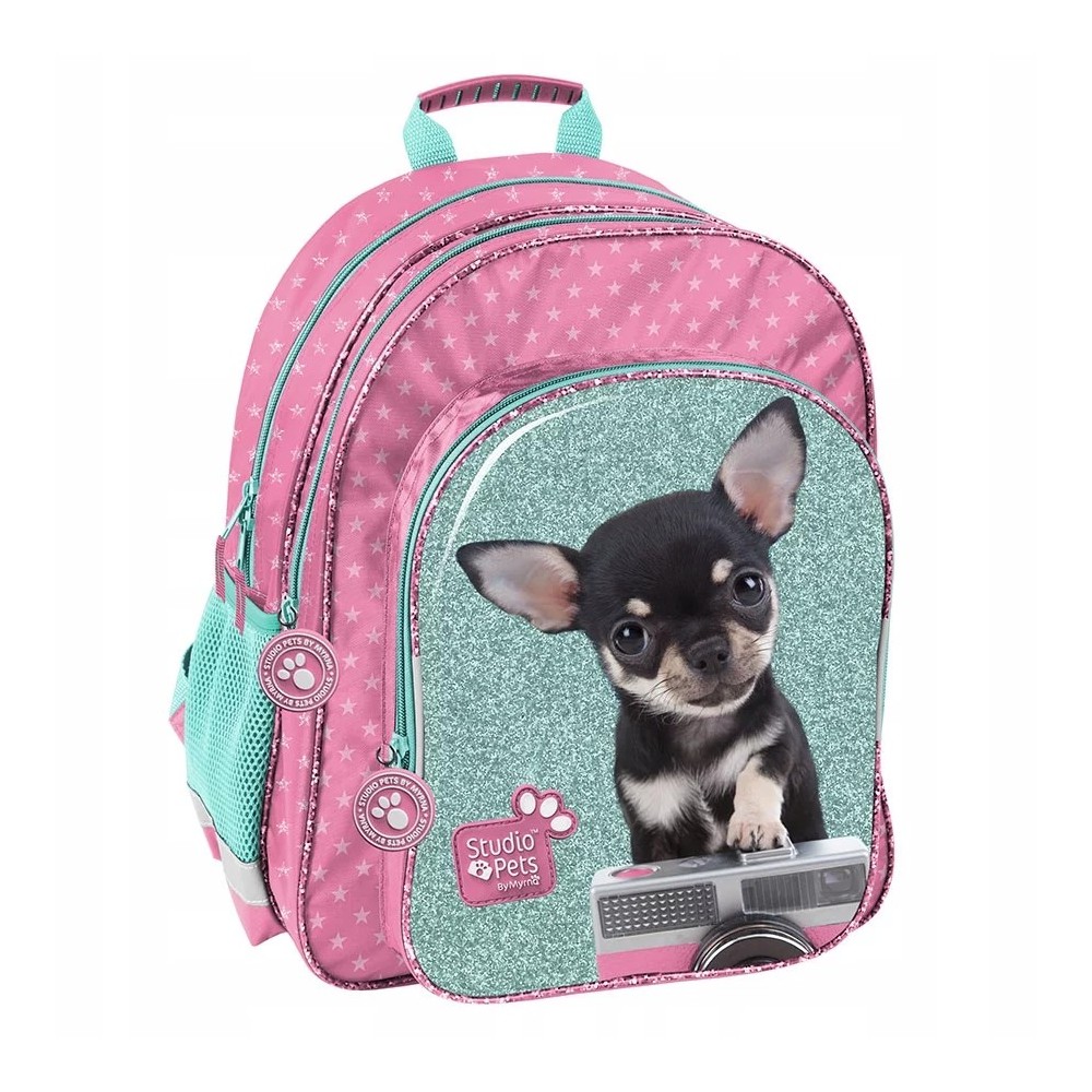 Školní batoh brašna Pejsek čivava s foťákem