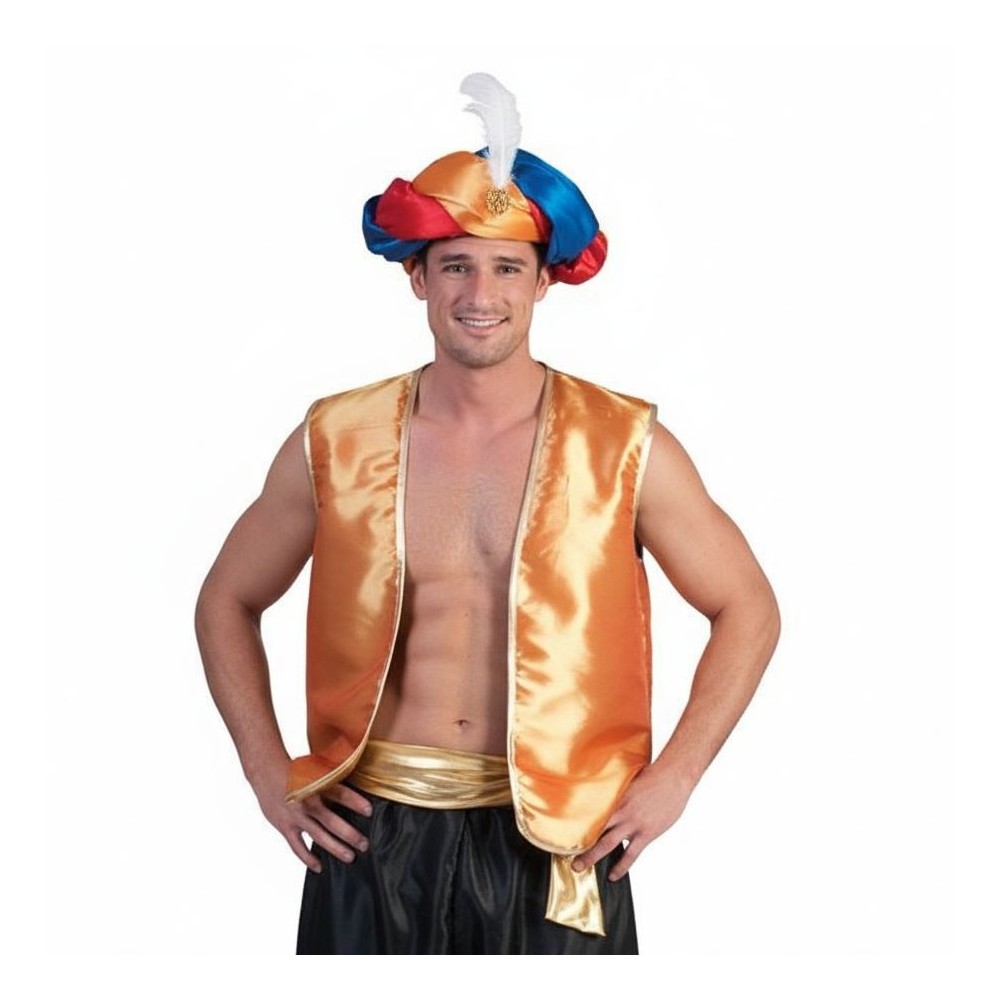 Pánský kostým Sultán Arab vesta zlatá 52-54 L