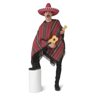 Pánský kostým Mexické pončo červené
