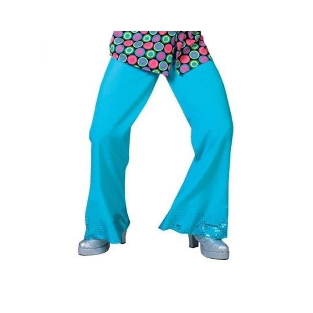 Pánský kostým zvonové kalhoty modré 48-50 M