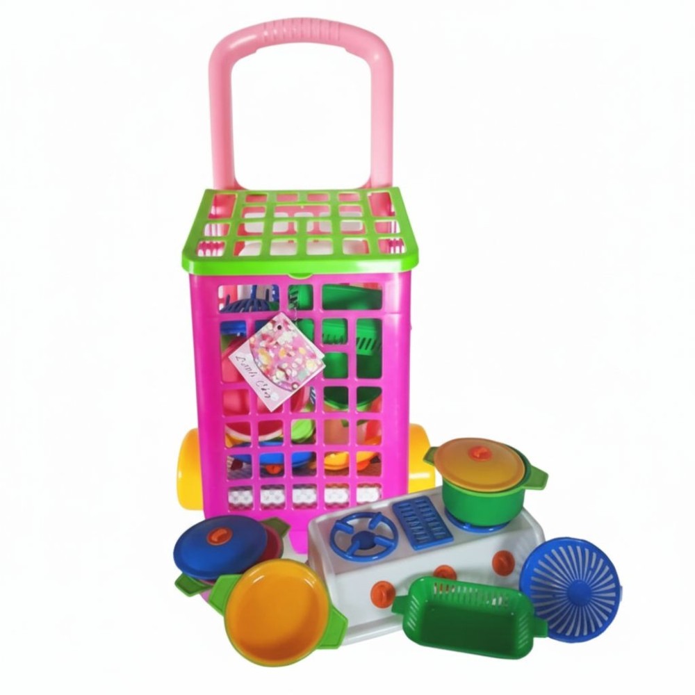 Dětská sada kuchyňka na vaření ve vozíčku