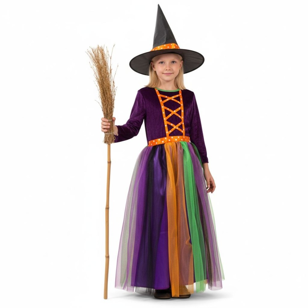 Dětský dívčí kostým Čarodějnice barevná 152
