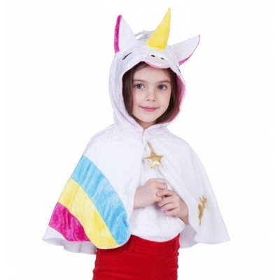 Dětský dívčí kostým Duhový jednorožec pončo