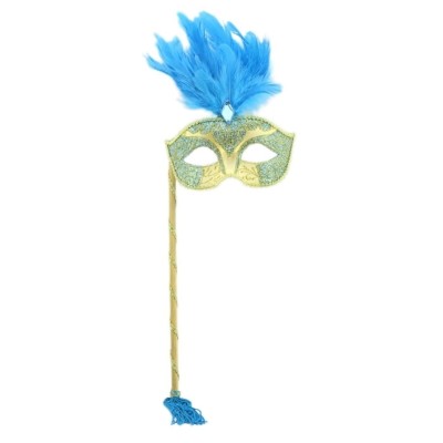 Benátská maska škraboška s peřím luxusní