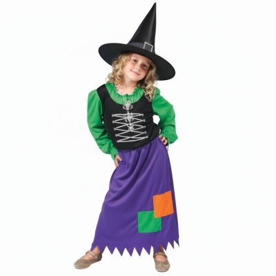 Dívčí kostým krásná čarodějnice čarodějka – perfektní na karneval i Halloween