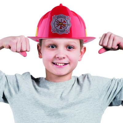 Červená dětská helma pro hasiče