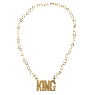 Kovový náhrdelník KING zlatý