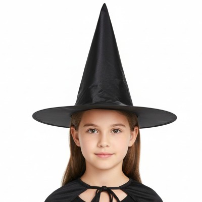 Černý špičatý klobouk čarodějnice dětská