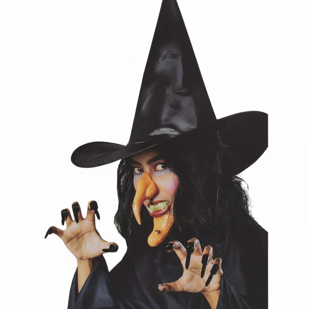 Sada čarodějnice - prsty, klobouk, nos, brada