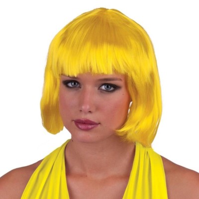 Paruka dámská žlutá mikádo