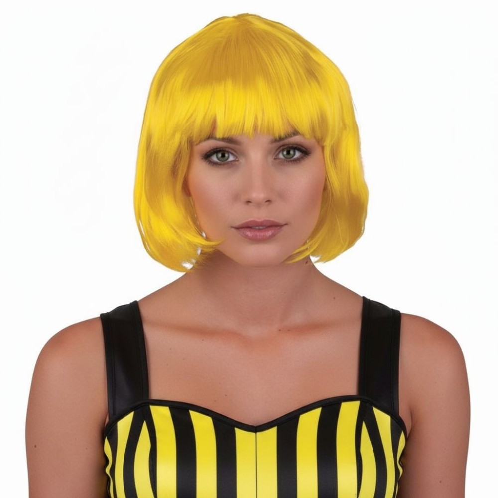 Paruka dámská žlutá mikádo