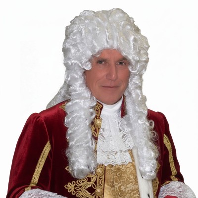 Paruka historická kudrnatá bílá