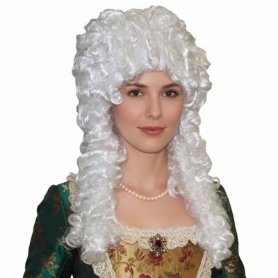 Paruka historická kudrnatá bílá