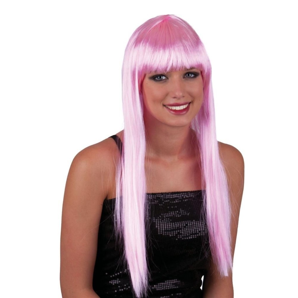 Paruka růžová dlouhá