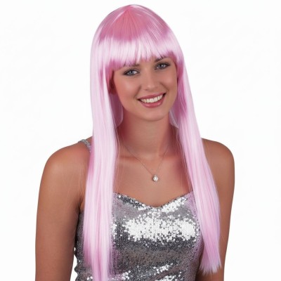 Paruka růžová dlouhá