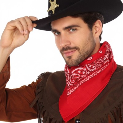 Kovbojský šátek červený 50 x 50 cm