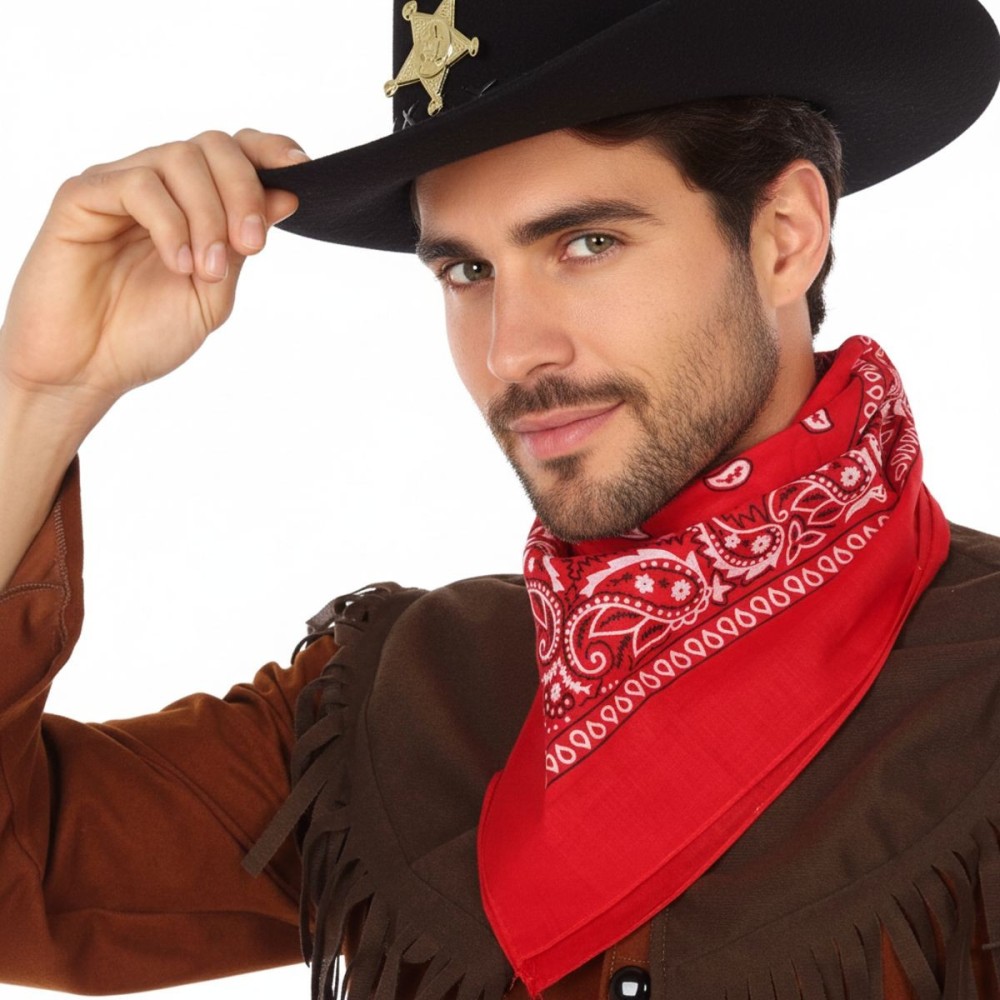 Kovbojský šátek červený 50 x 50 cm