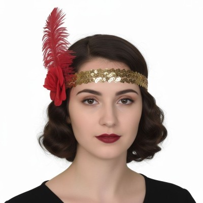 Čelenka retro charleston červená