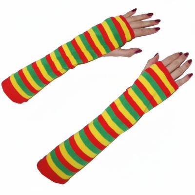 Rukavice návleky na ruce pruhované