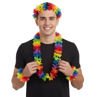 Sada duhové květinové věnce