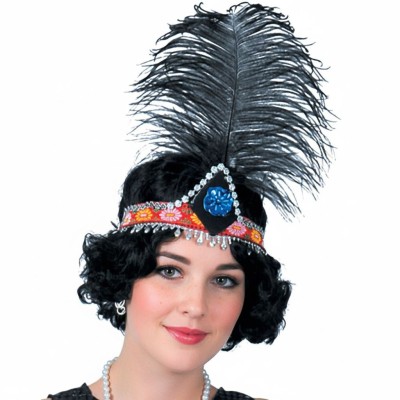 Čelenka retro charleston černá