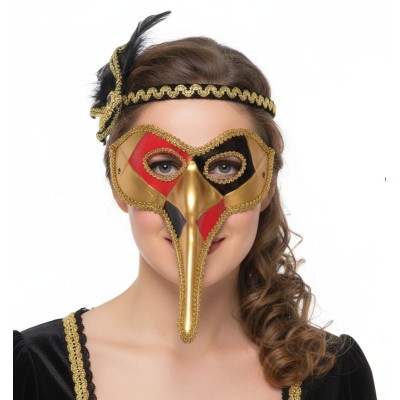 Benátská maska škraboška s dlouhým nosem