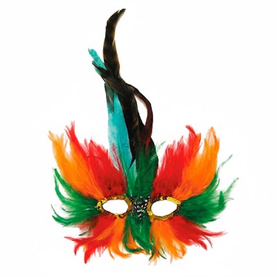 Benátská maska škraboška peří