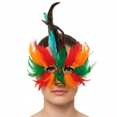 Benátská maska škraboška peří