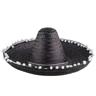 Mexický klobouk sombrero černé 45 cm